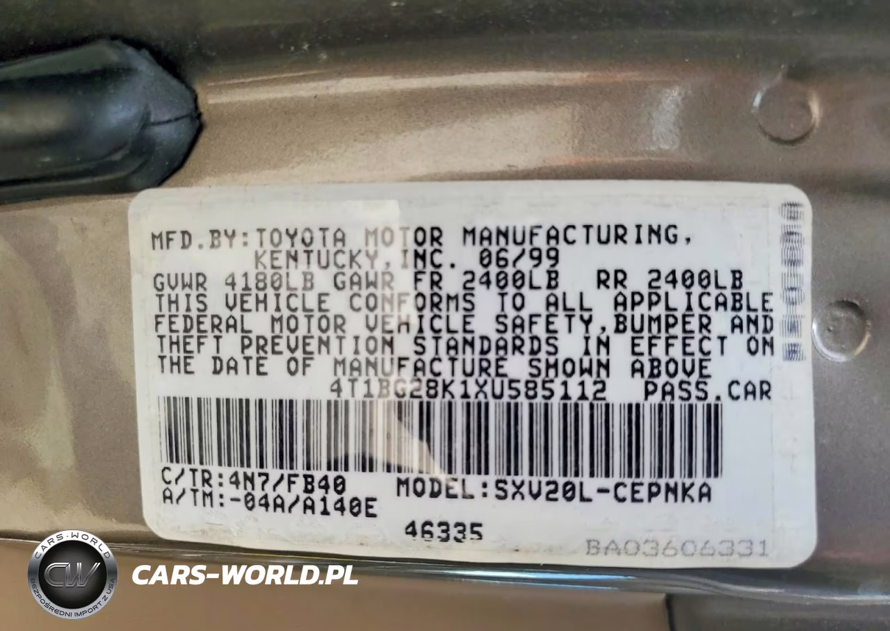 1999 Toyota Camry Le VIN:4T1BG28K1XU585112 - 12