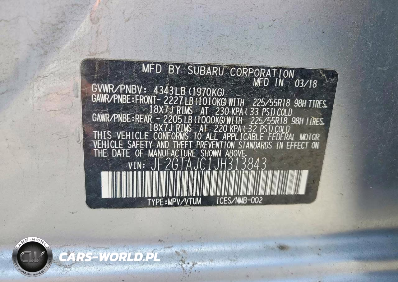 2018 Subaru Crosstrek Limited VIN:JF2GTAJC1JH313843 - 13