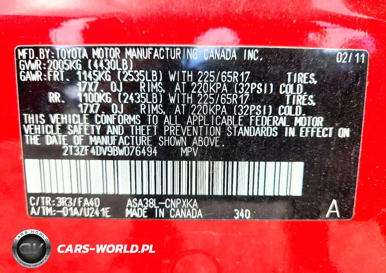 2011 Toyota Rav4 Base VIN:2T3ZF4DV9BW076494 - 13