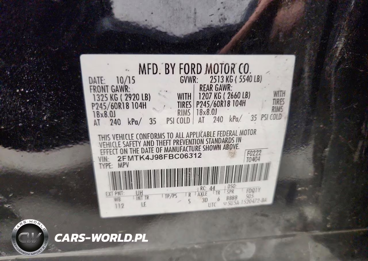 2015 Ford Edge Sel VIN:2FMTK4J98FBC06312 - 13