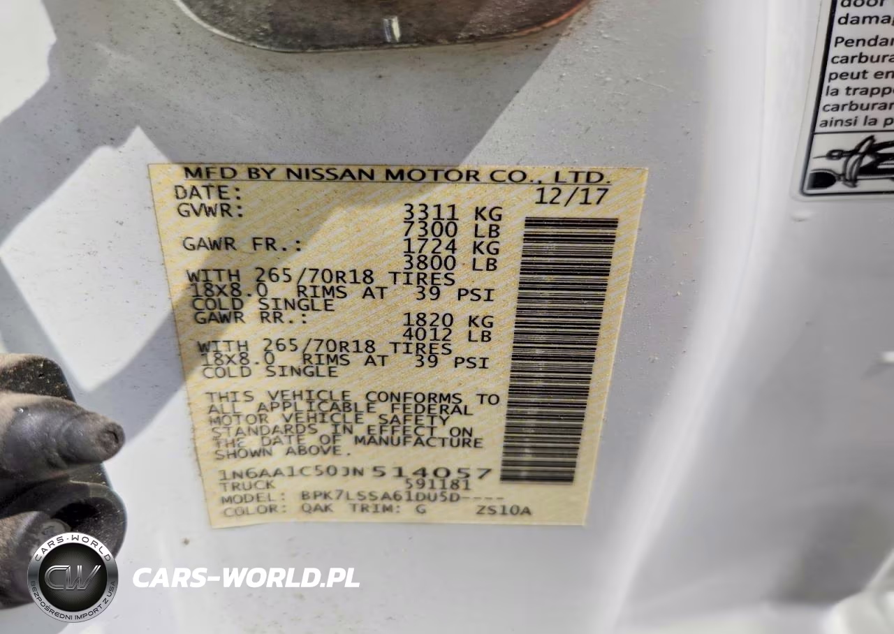 2018 Nissan Titan Sv VIN:1N6AA1C50JN514057 - 12