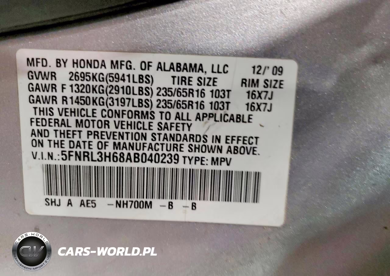 2010 Honda Odyssey Exl VIN:5FNRL3H68AB040239 - 14
