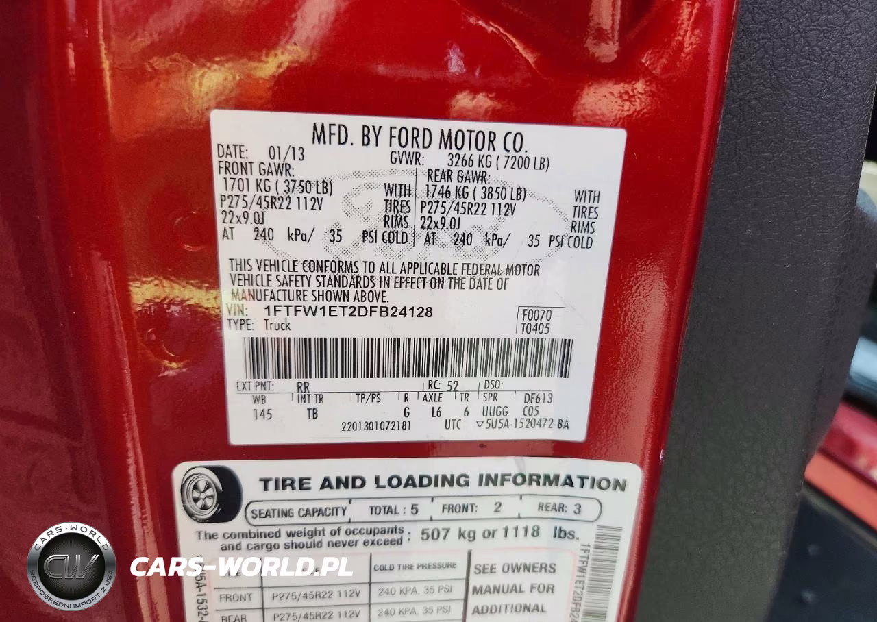2013 Ford F150 VIN:1FTFW1ET2DFB24128 - 12