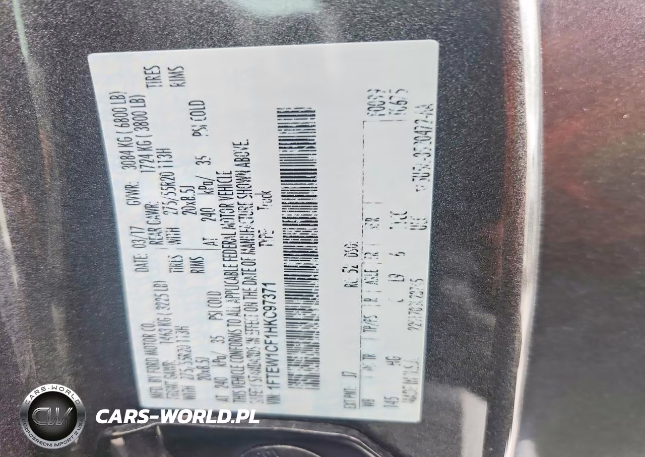 2017 Ford F150 Supercrew VIN:1FTEW1CF1HKC97371 - 12