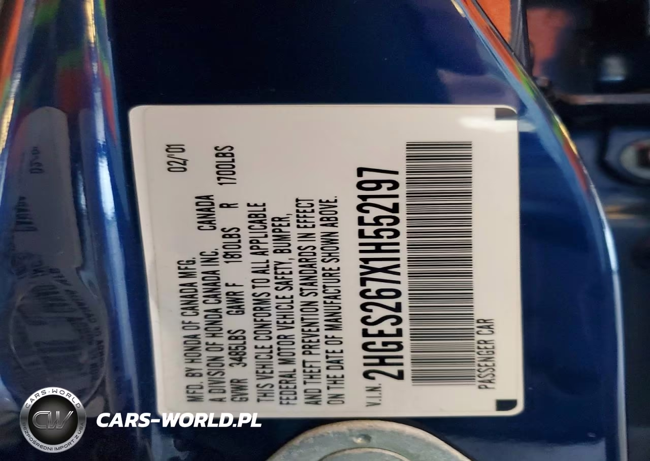 2001 Honda Civic Ex VIN:2HGES267X1H552197 - 12