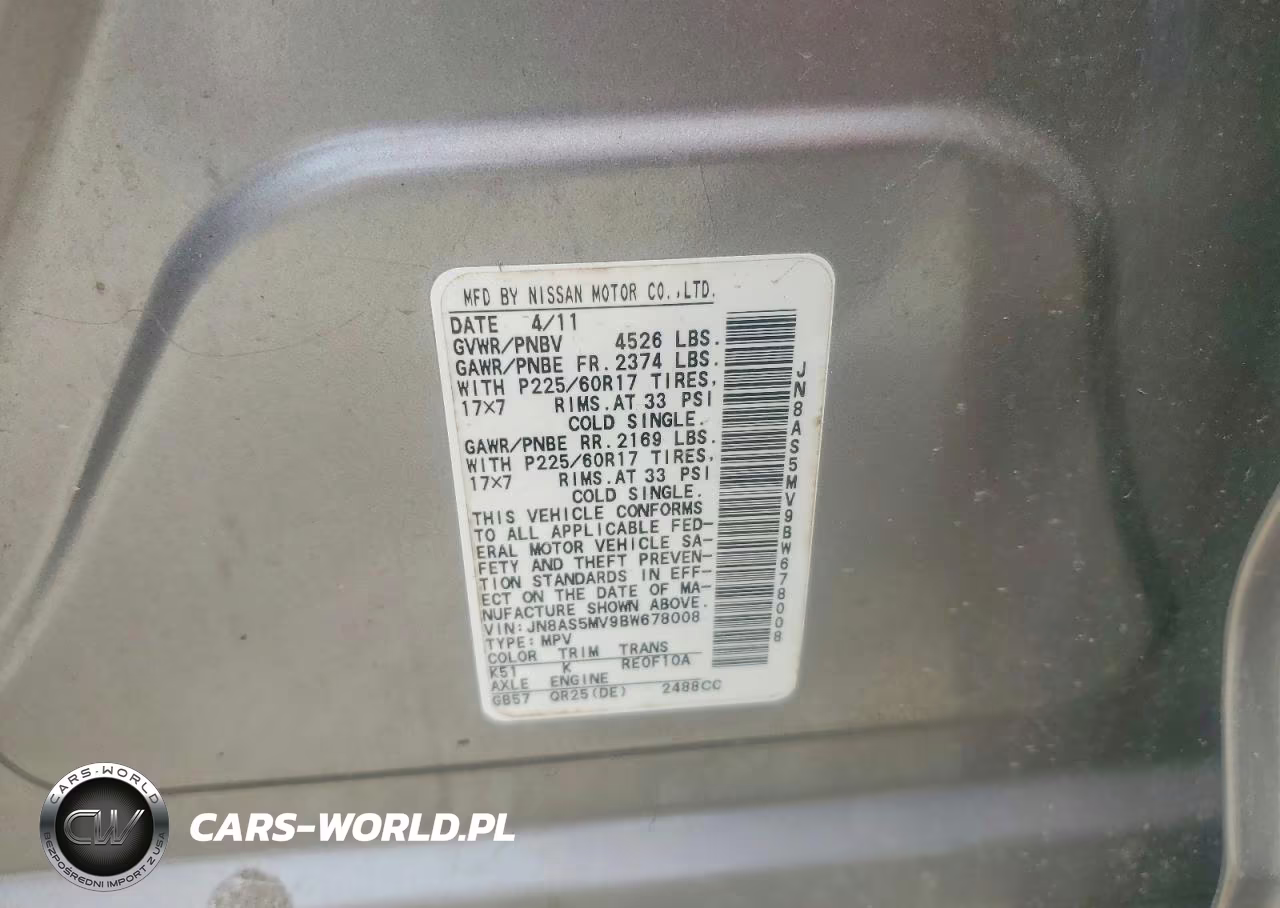2011 Nissan Rogue S VIN:JN8AS5MV9BW678008 - 14