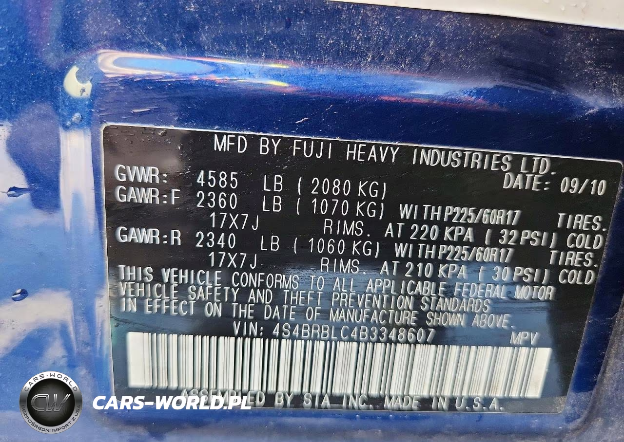 2011 Subaru Outback 2.5I Limited VIN:4S4BRBLC4B3348607 - 13