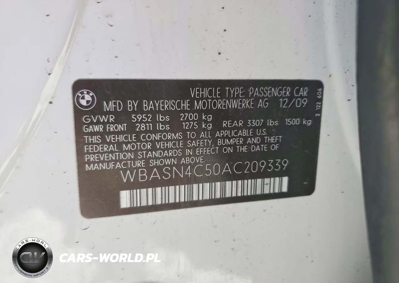 2010 BMW 550 Gt VIN:WBASN4C50AC209339 - 13