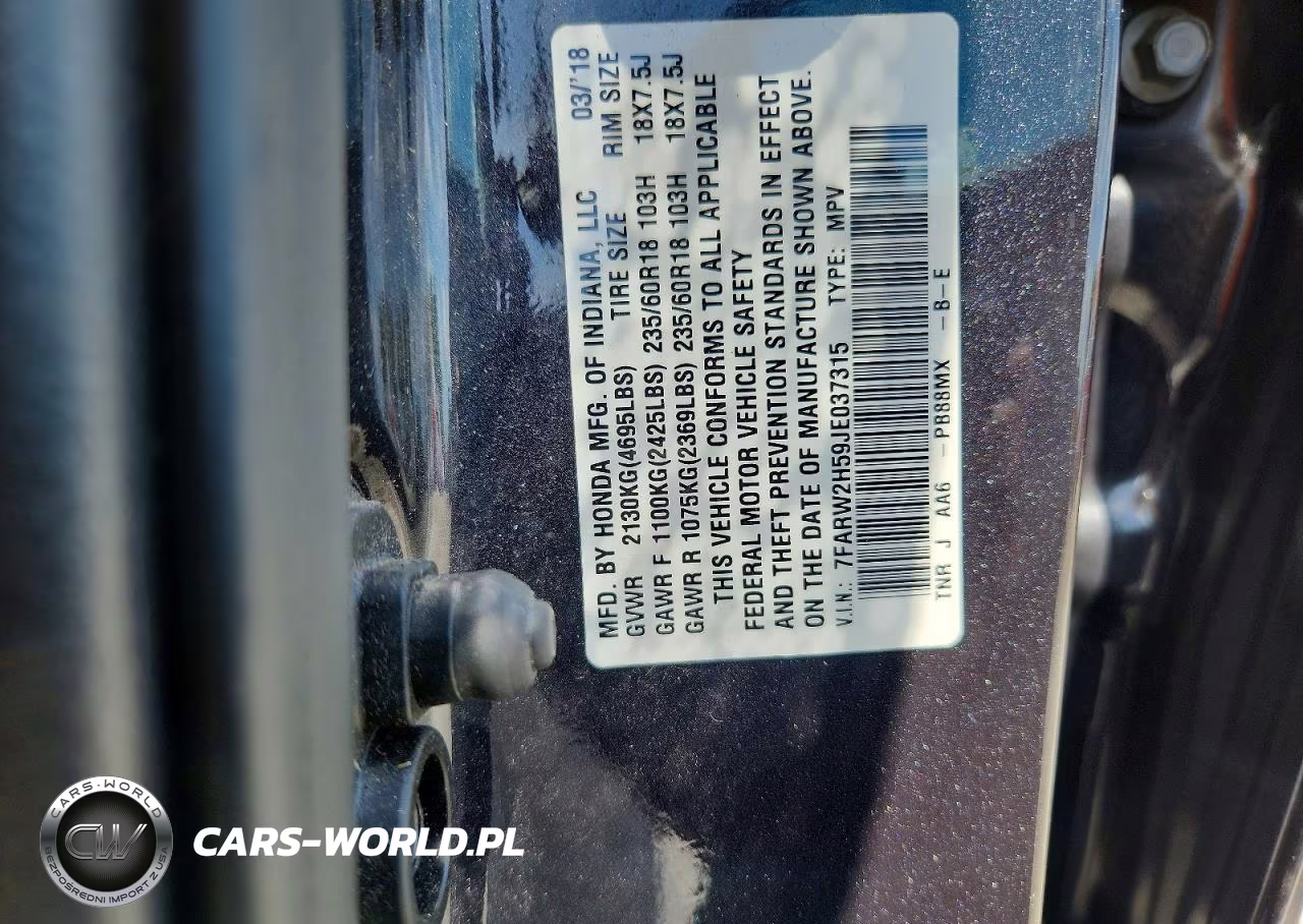 2018 Honda Cr-V Ex VIN:7FARW2H59JE037315 - 12