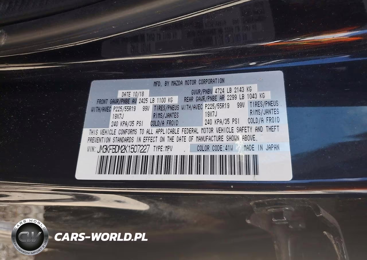 2019 Mazda Cx-5 Grand Touring VIN:JM3KFBDM2K1507227 - 13