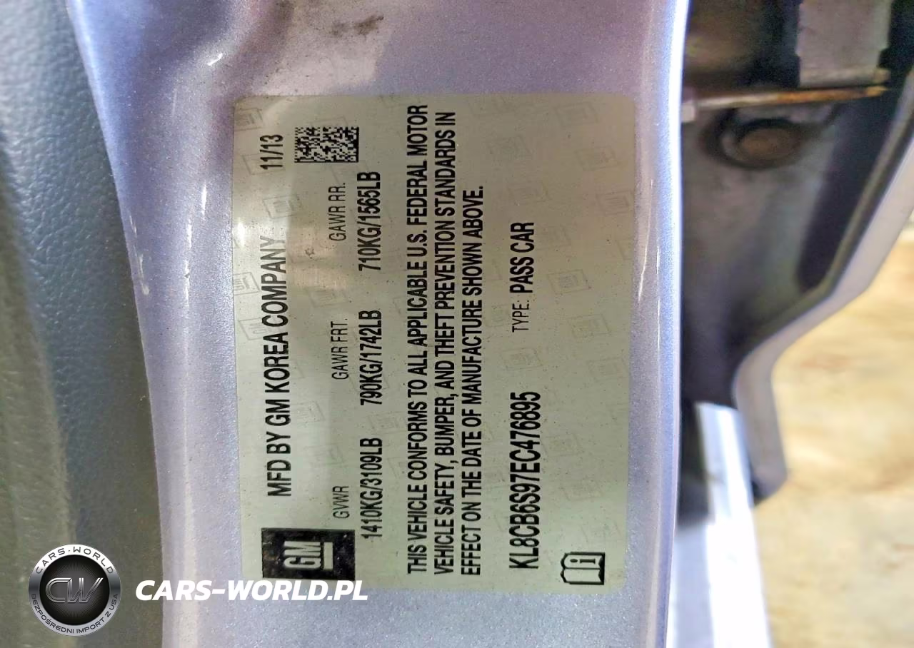 2014 Chevrolet Spark Ls VIN:KL8CB6S97EC476895 - 12