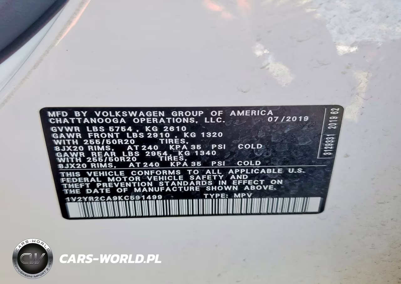 2019 Volkswagen Atlas Se VIN:1V2YR2CA9KC591499 - 13