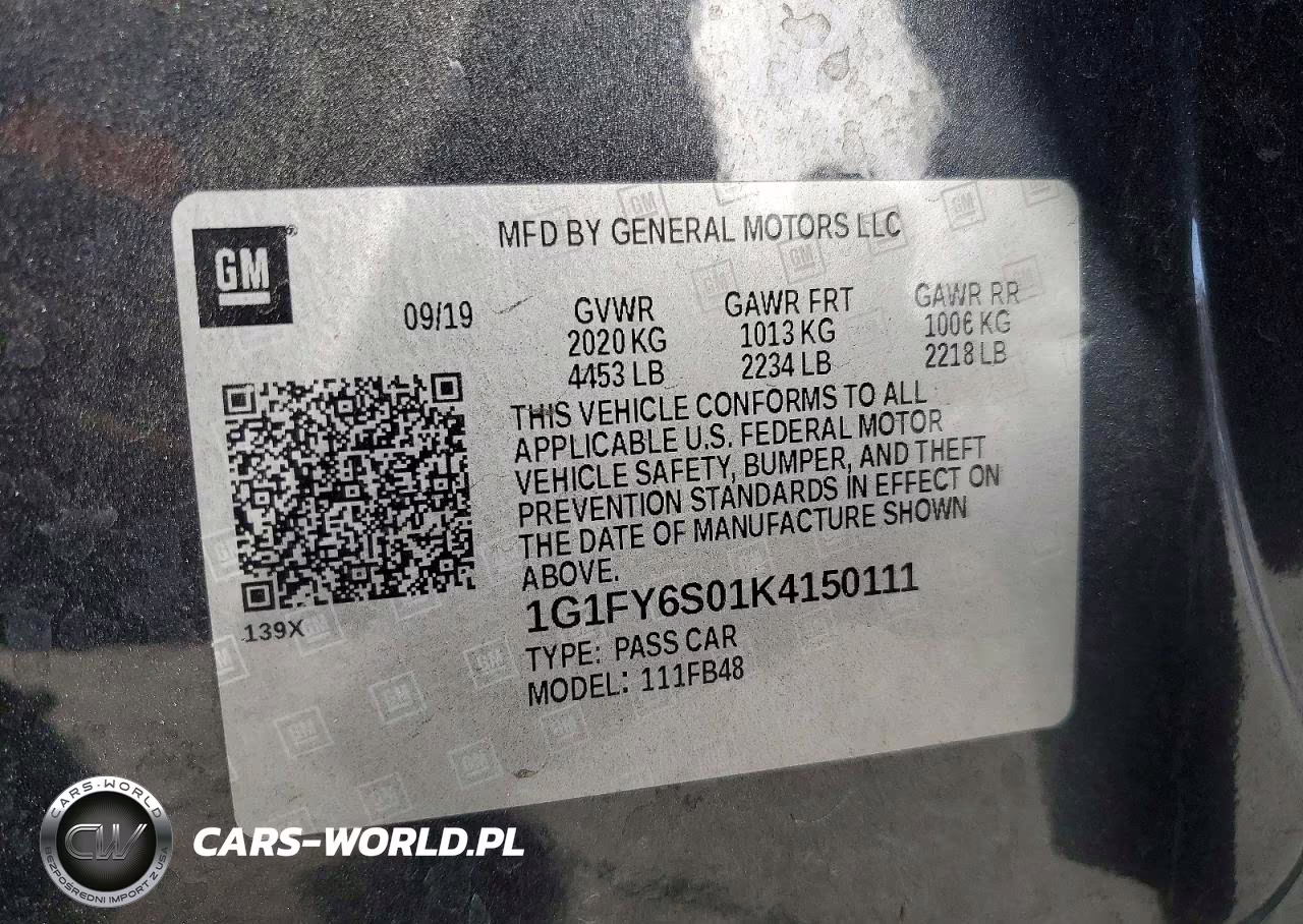 2019 Chevrolet Bolt Ev Lt VIN:1G1FY6S01K4150111 - 12