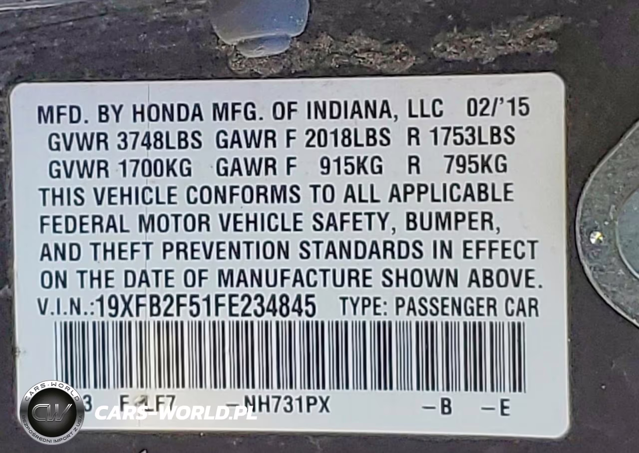 2015 Honda Civic Lx VIN:19XFB2F51FE234845 - 12