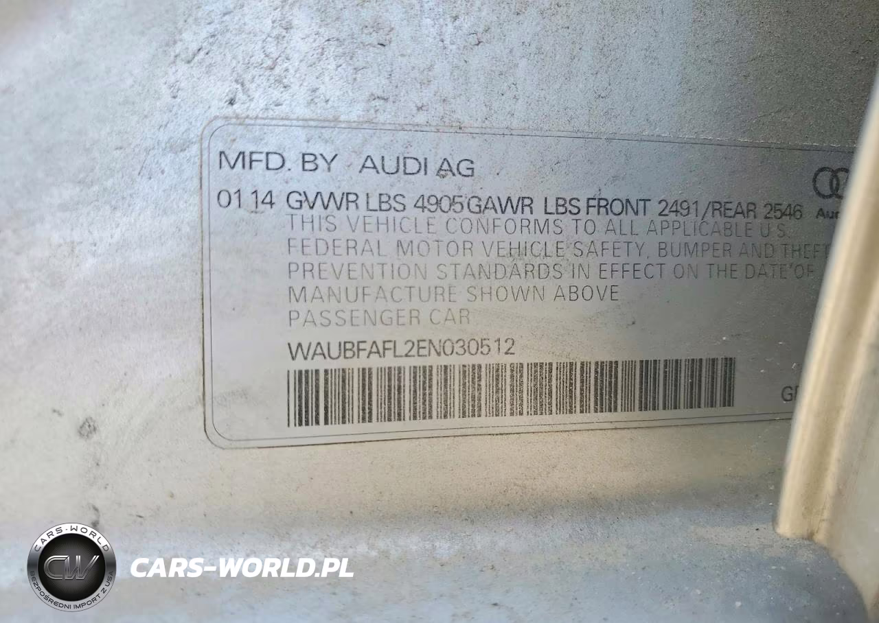 2014 Audi A4 Premium VIN:WAUBFAFL2EN030512 - 12