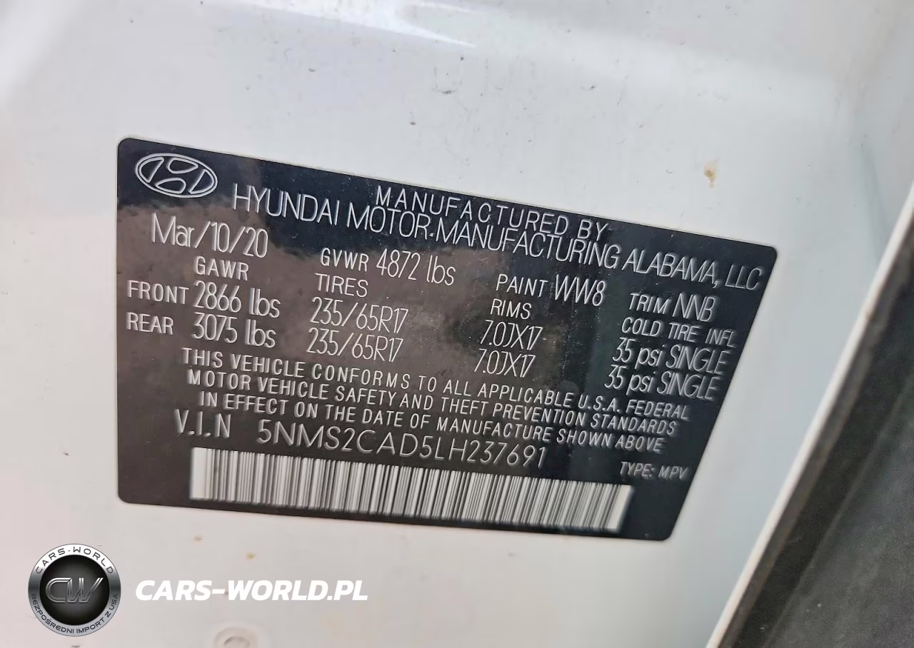 2020 Hyundai Santa Fe Se VIN:5NMS2CAD5LH237691 - 12