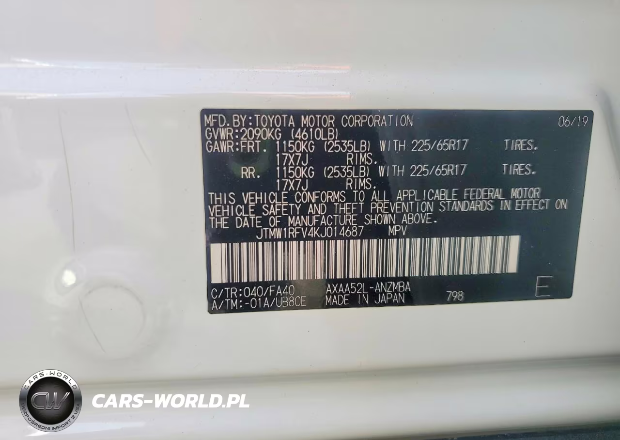 2019 Toyota Rav4 Xle VIN:JTMW1RFV4KJ014687 - 12