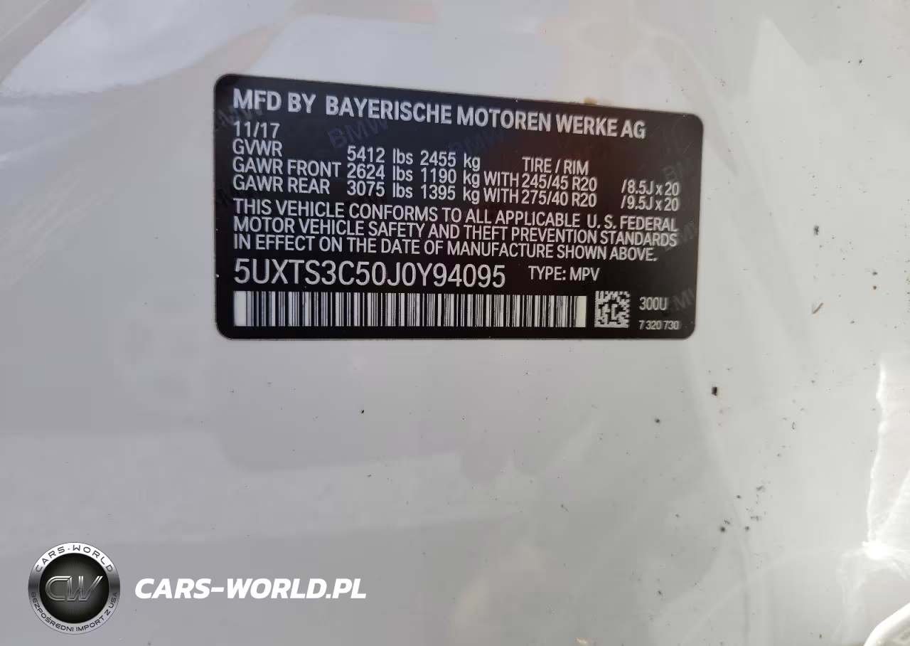 2018 BMW X3 xDrivem40I VIN:5UXTS3C50J0Y94095 - 13