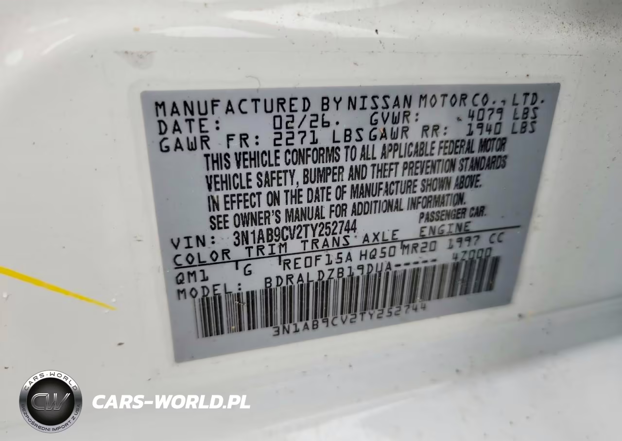 2026 Nissan Sentra Sv VIN:3N1AB9CV2TY252744 - 12