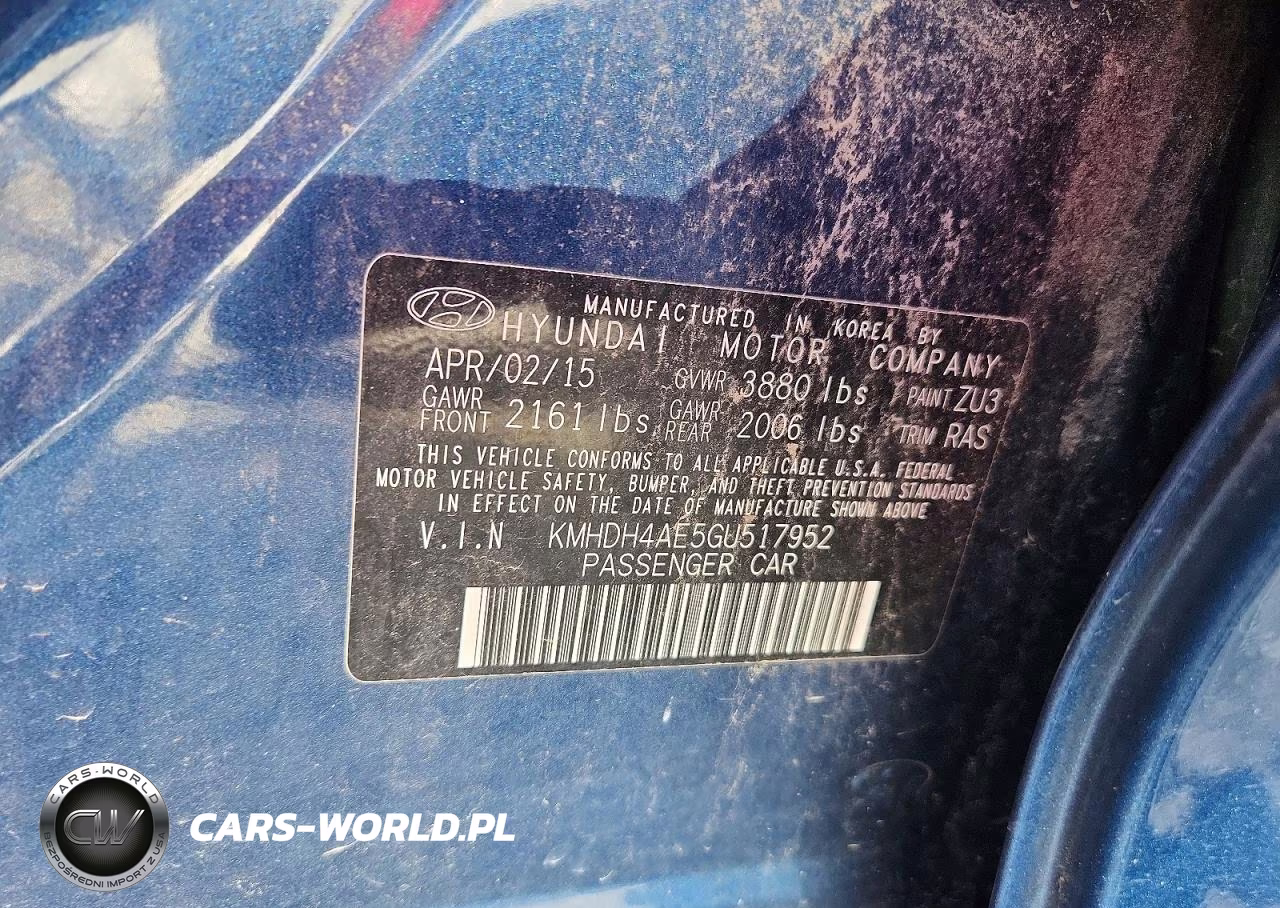 2016 Hyundai Elantra Se VIN:KMHDH4AE5GU517952 - 12