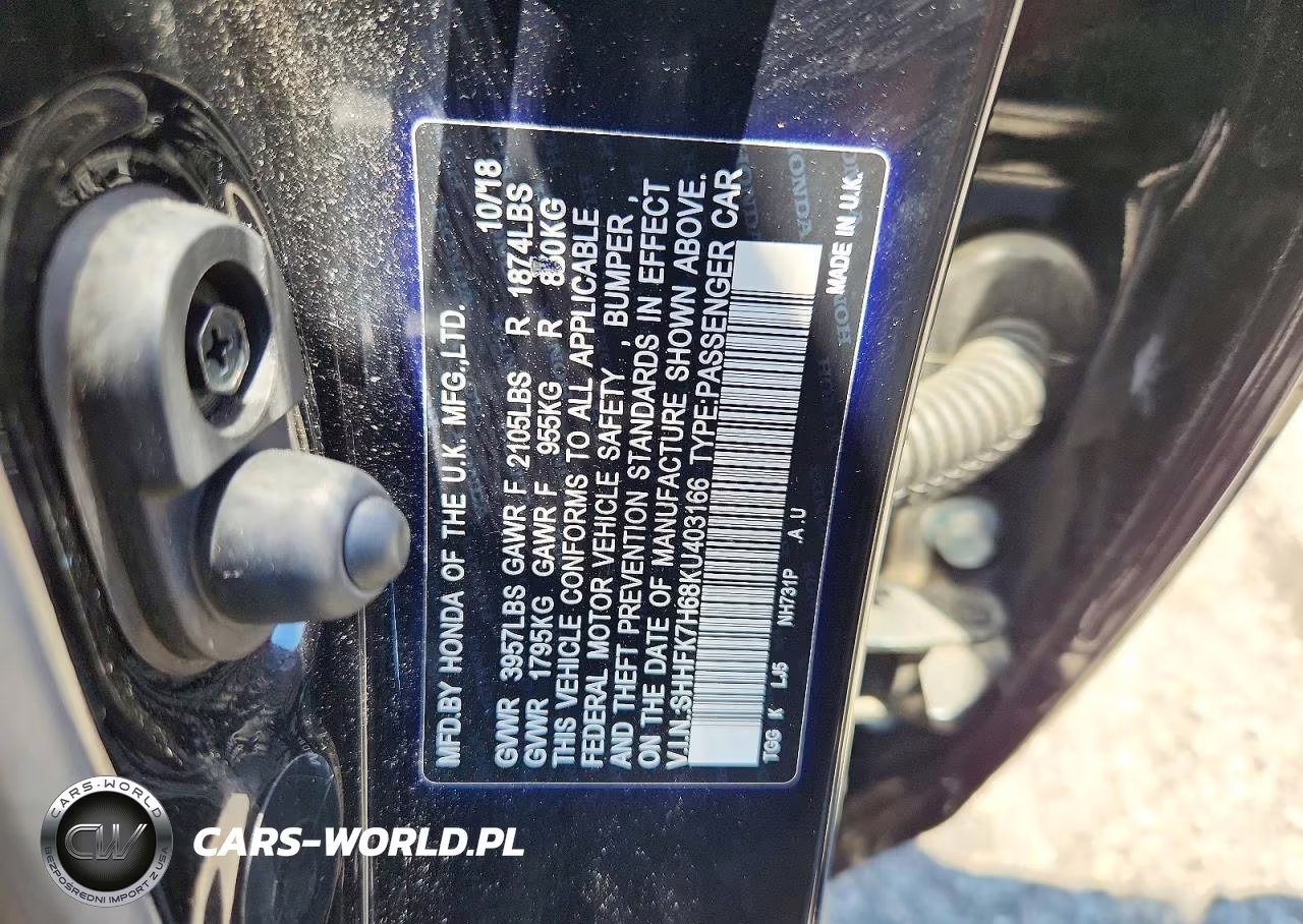 2019 Honda Civic Ex VIN:SHHFK7H68KU403166 - 12