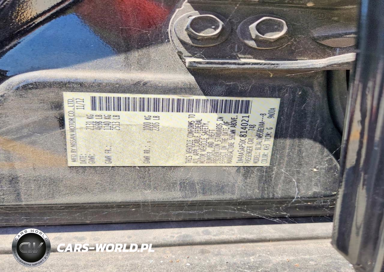 2013 Nissan Maxima VIN:1N4AA5AP5DC814021 - 12