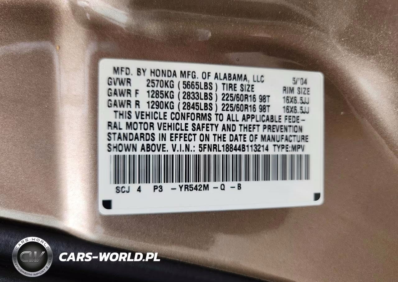 2004 Honda Odyssey Ex VIN:5FNRL18844B113214 - 13