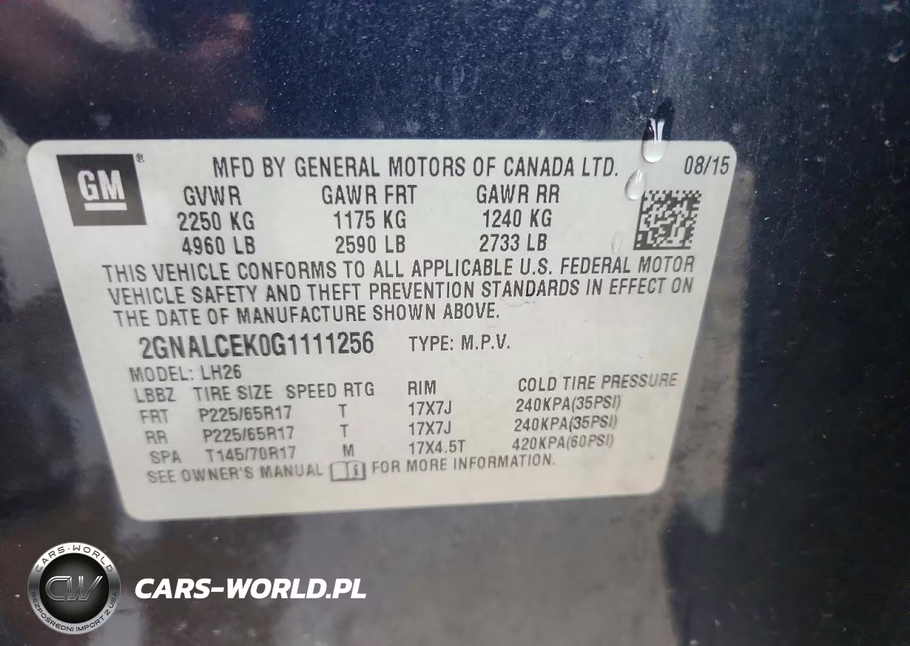 2016 Chevrolet Equinox Lt VIN:2GNALCEK0G1111256 - 12
