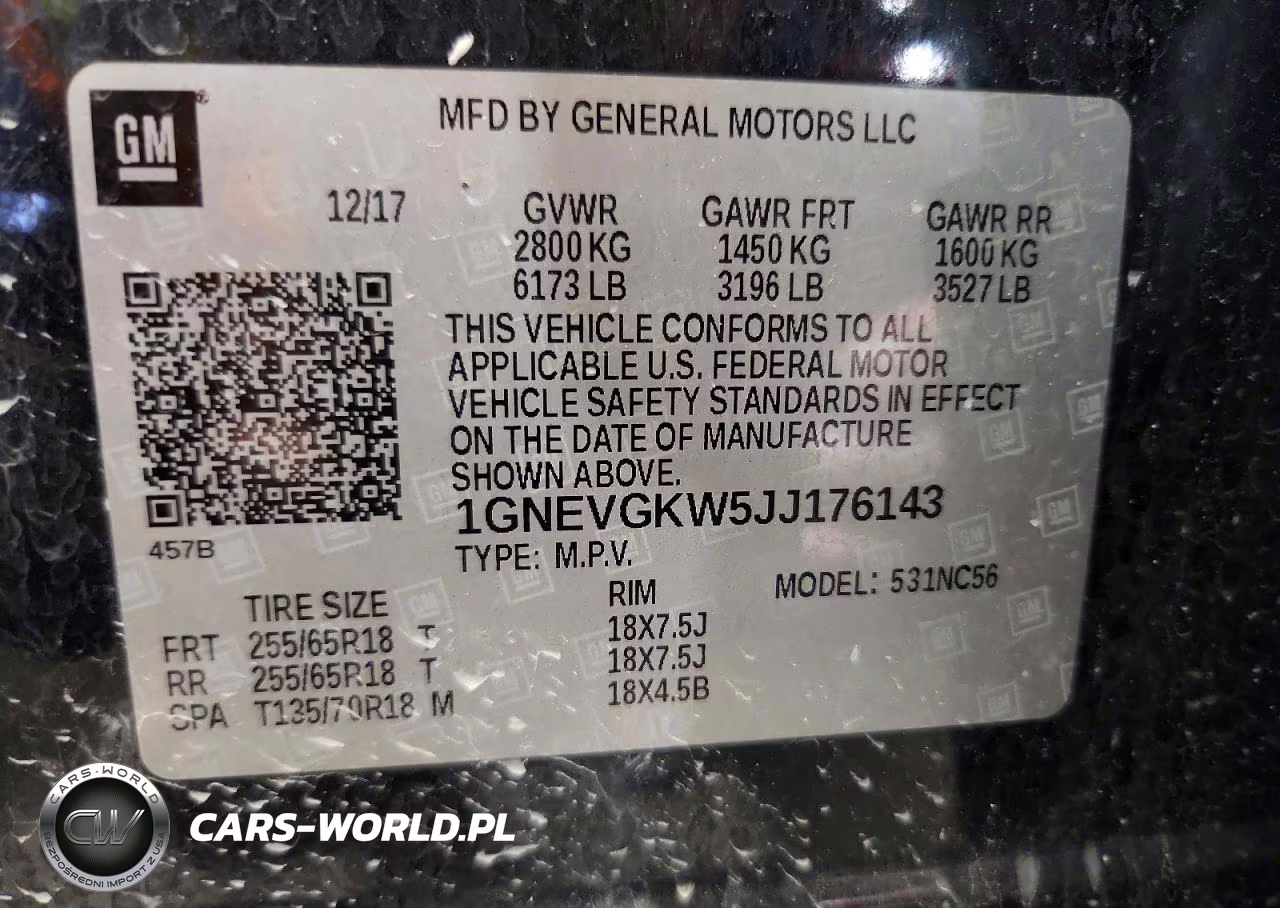 2018 Chevrolet Traverse Lt VIN:1GNEVGKW5JJ176143 - 13