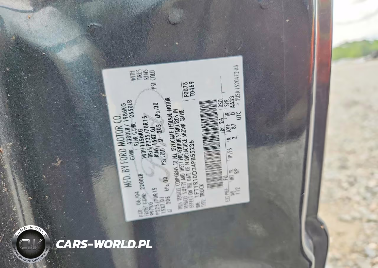 2004 Ford Ranger VIN:1FTYR10D34PB55236 - 12