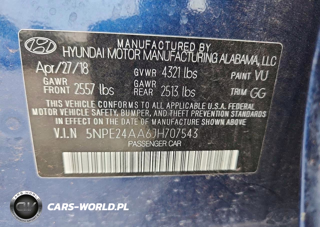 2018 Hyundai Sonata Eco VIN:5NPE24AA6JH707543 - 13