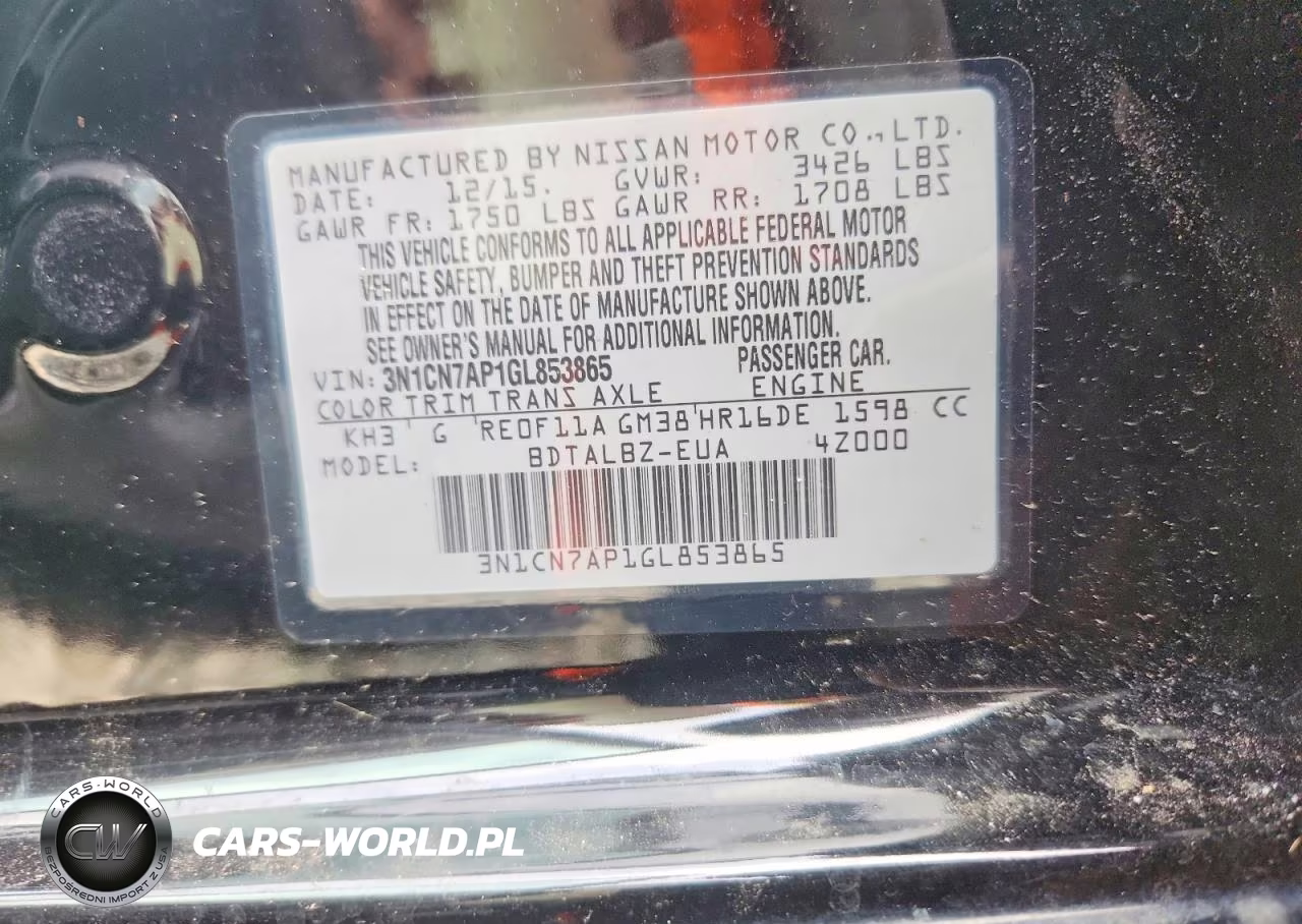2016 Nissan Versa 1.6 Sv VIN:3N1CN7AP1GL853865 - 12