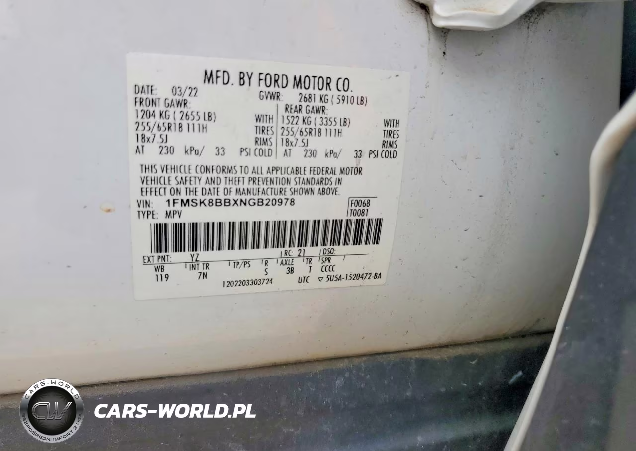 2022 Ford Explorer VIN:1FMSK8BBXNGB20978 - 13