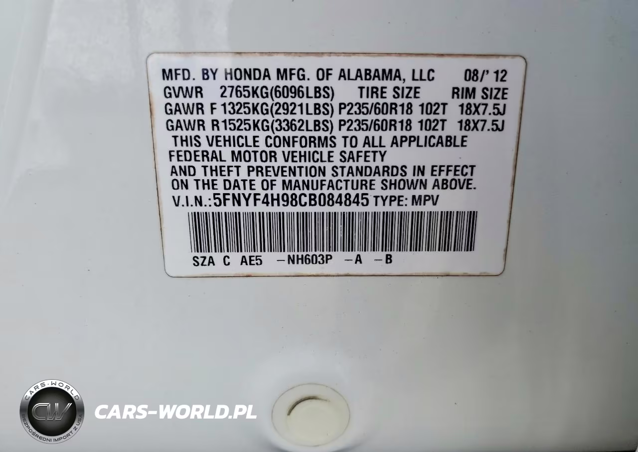 2012 Honda Pilot Touring VIN:5FNYF4H98CB084845 - 13
