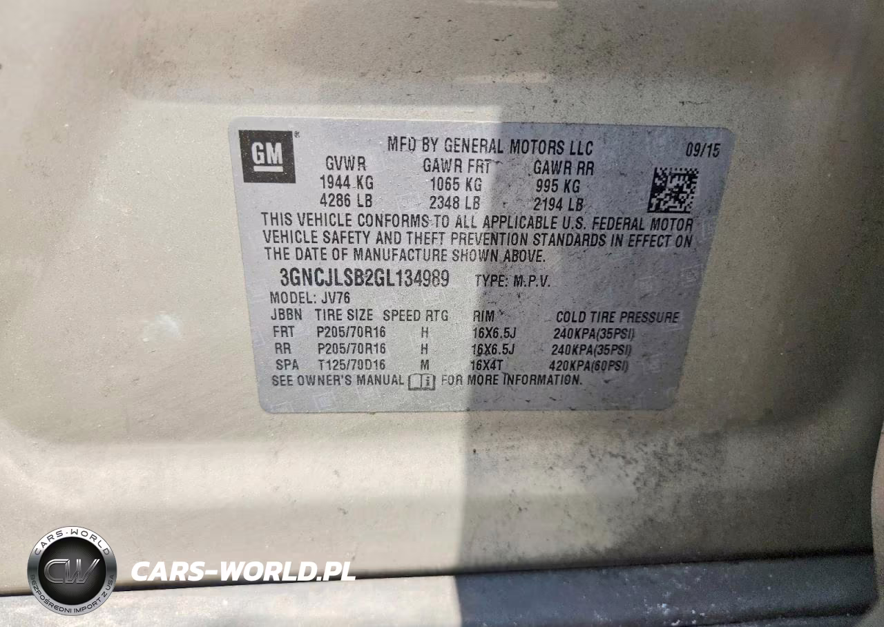 2016 Chevrolet Trax 1Lt VIN:3GNCJLSB2GL134989 - 13