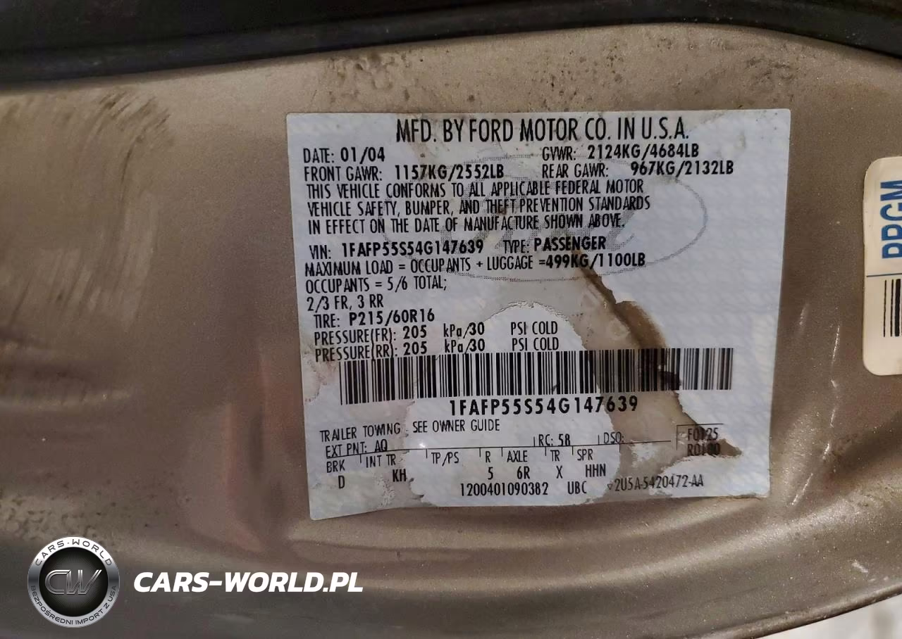 2004 Ford Taurus Ses VIN:1FAFP55S54G147639 - 12