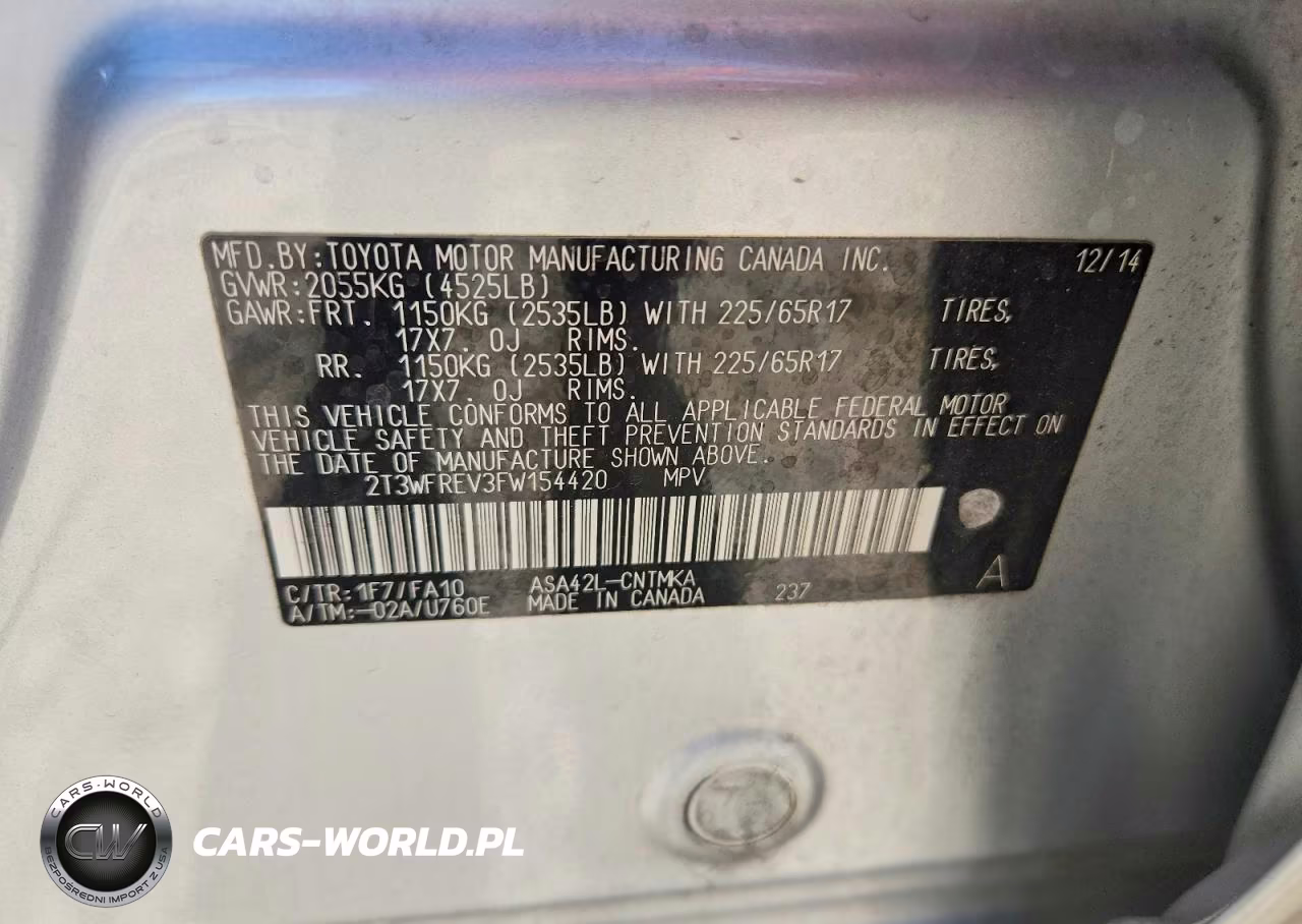 2015 Toyota Rav4 Xle VIN:2T3WFREV3FW154420 - 13