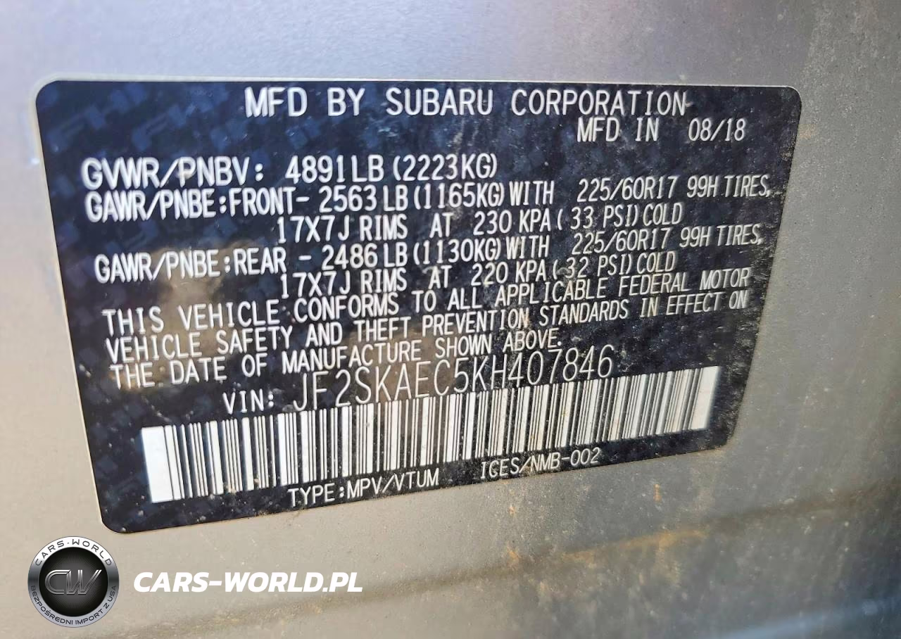 2019 Subaru Forester Premium VIN:JF2SKAEC5KH407846 - 13