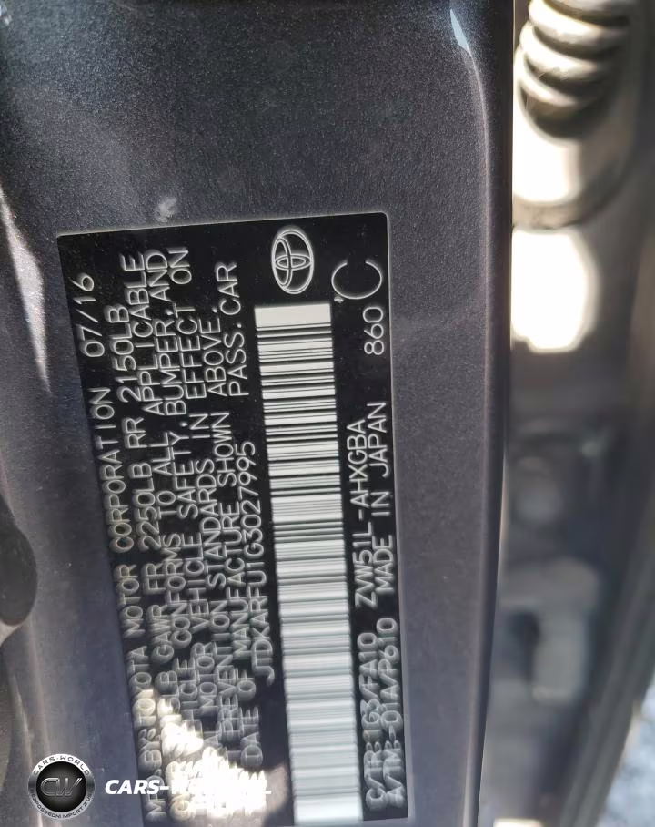 2016 Toyota Prius VIN:JTDKARFU1G3027995 - 12