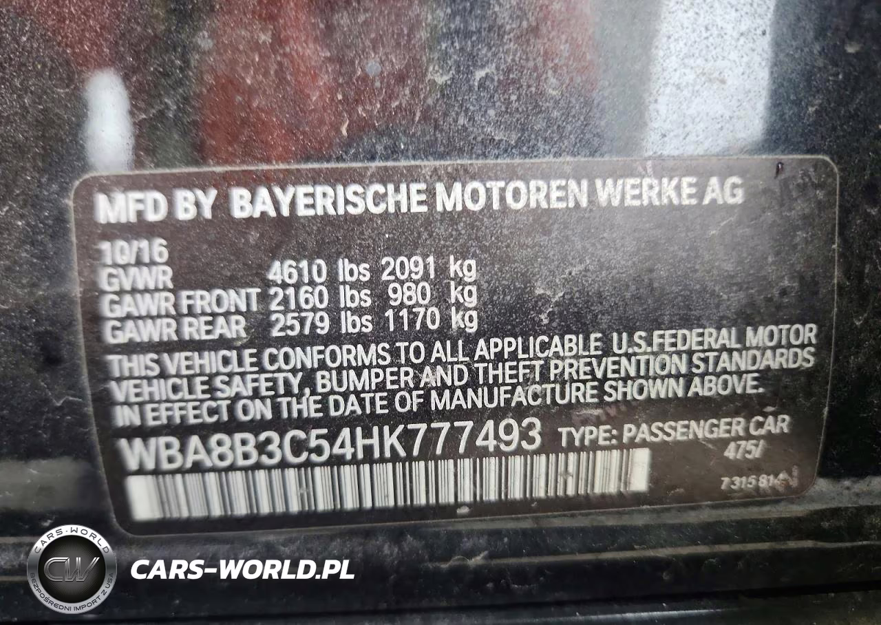 2017 BMW 340 I VIN:WBA8B3C54HK777493 - 13