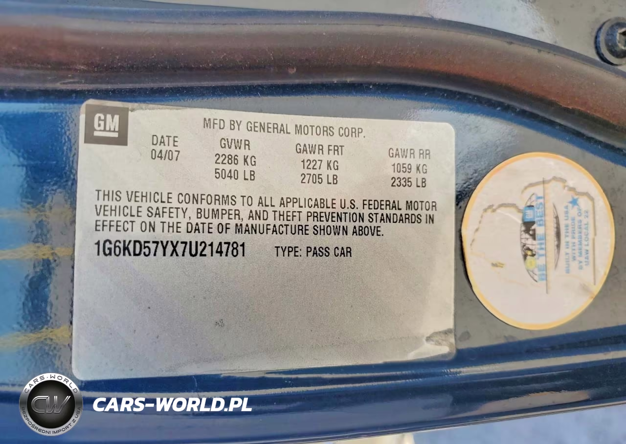 2007 Cadillac Dts VIN:1G6KD57YX7U214781 - 12