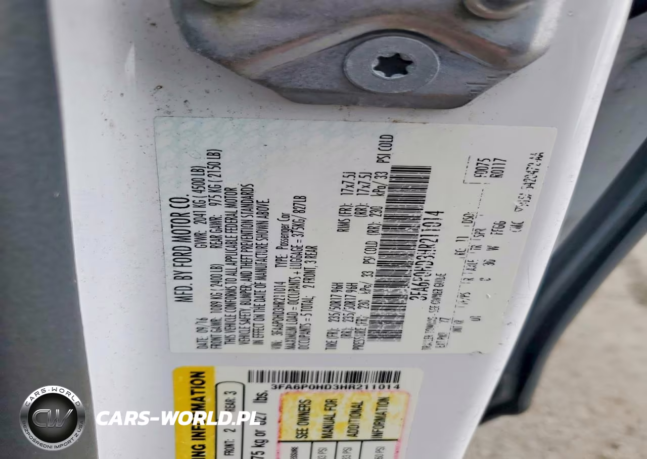 2017 Ford Fusion Se VIN:3FA6P0HD3HR211014 - 12