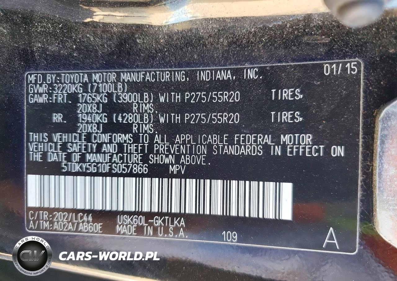 2015 Toyota Sequoia Limited VIN:5TDKY5G10FS057866 - 14