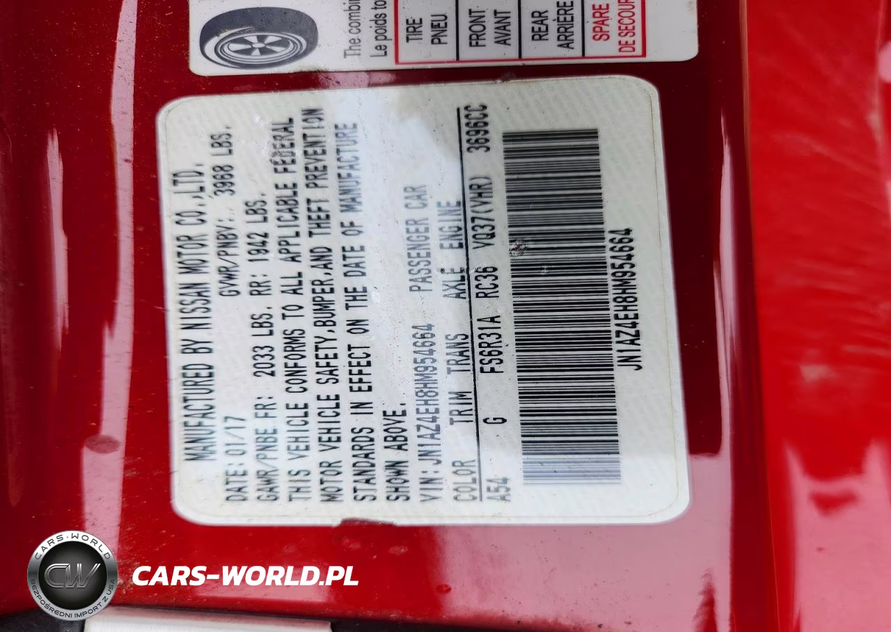2017 Nissan 370Z Base VIN:JN1AZ4EH8HM954664 - 12