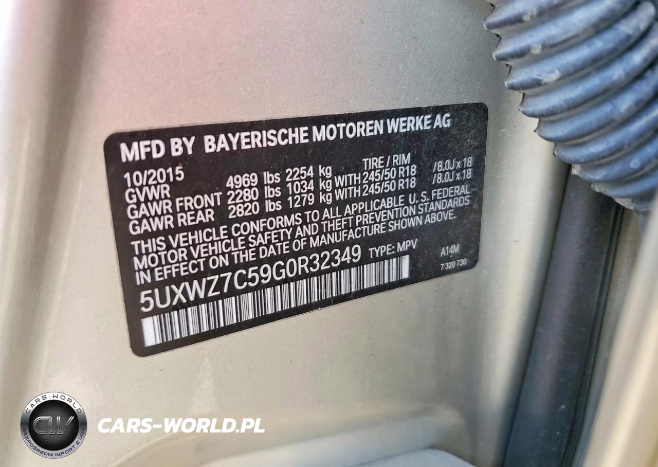 2016 BMW X3 Sdrive28I VIN:5UXWZ7C59G0R32349 - 13