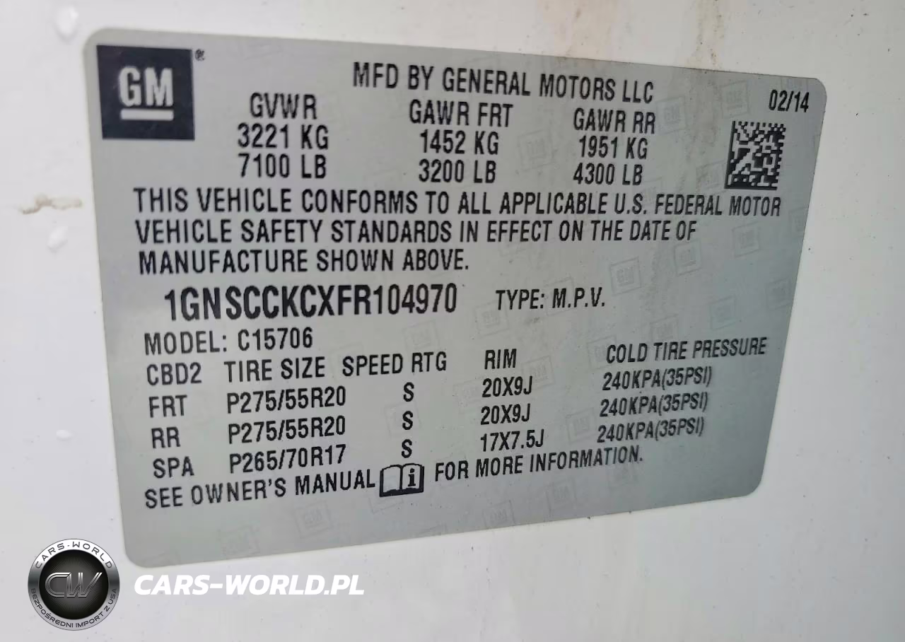 2015 Chevrolet Tahoe C1500 Ltz VIN:1GNSCCKCXFR104970 - 13