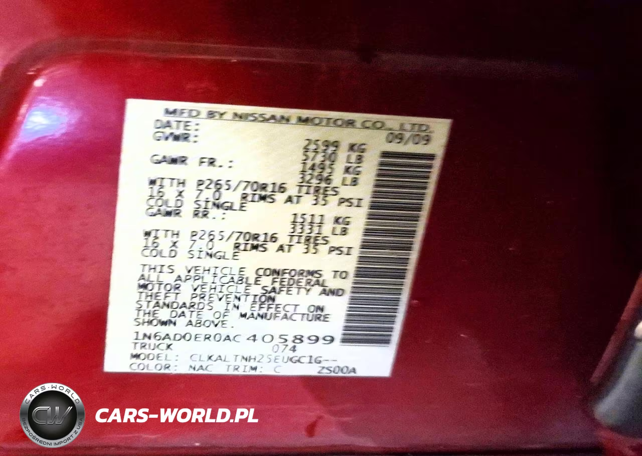 2010 Nissan Frontier Se V6 VIN:1N6AD0ER0AC405899 - 12