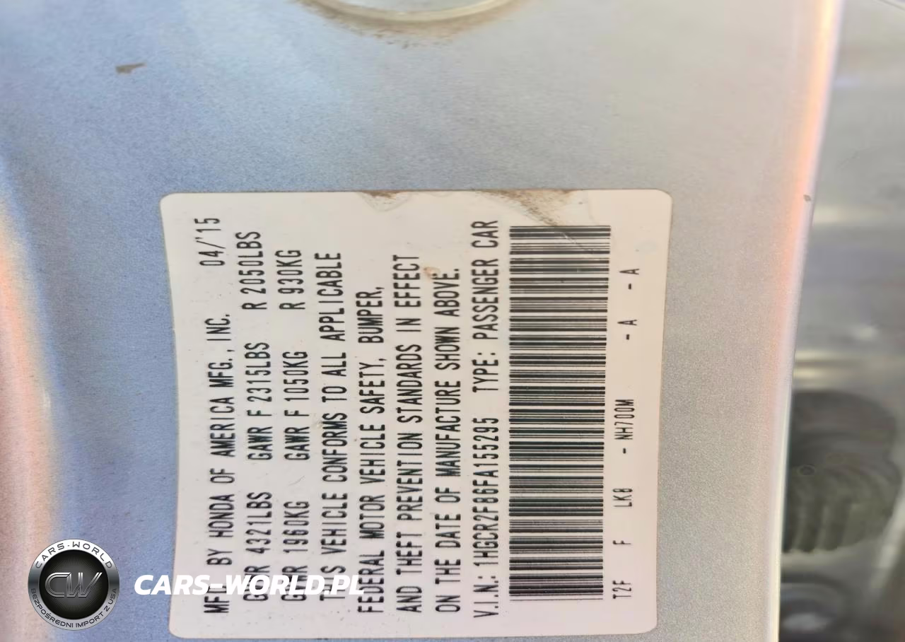 2015 Honda Accord Exl VIN:1HGCR2F86FA155295 - 12