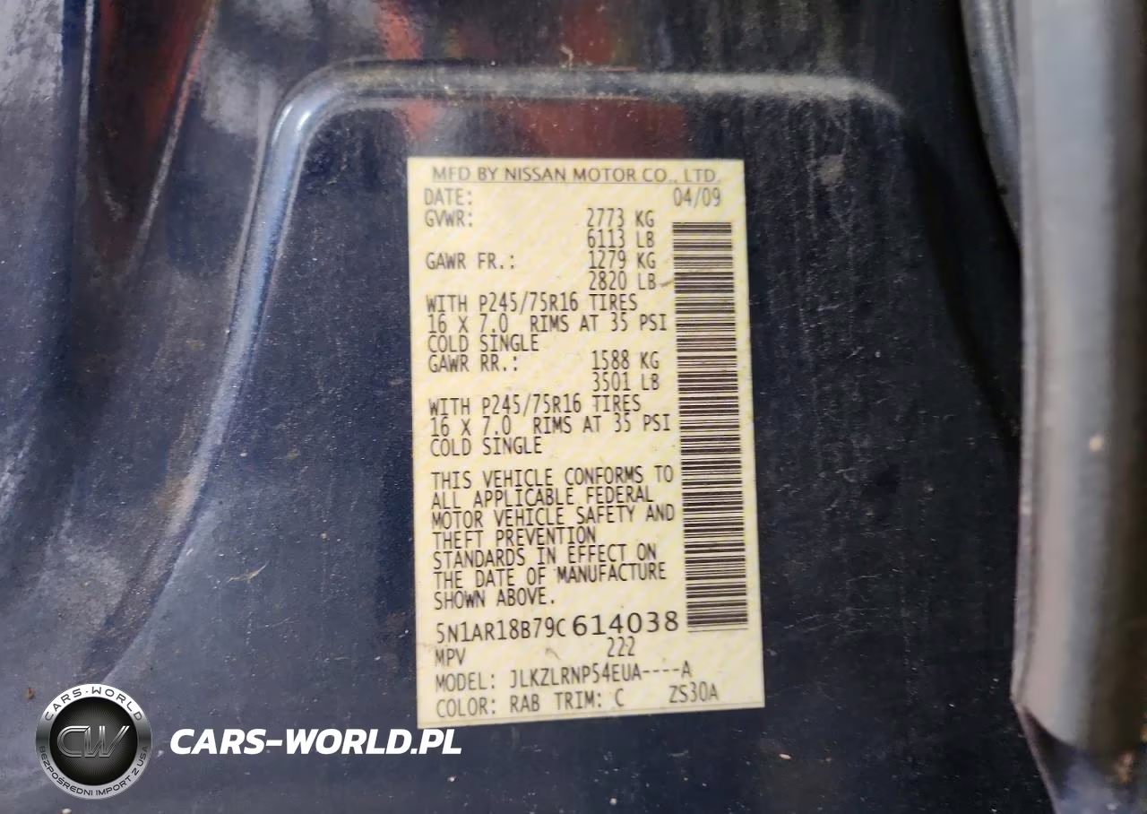 2009 Nissan Pathfinder S VIN:5N1AR18B79C614038 - 13