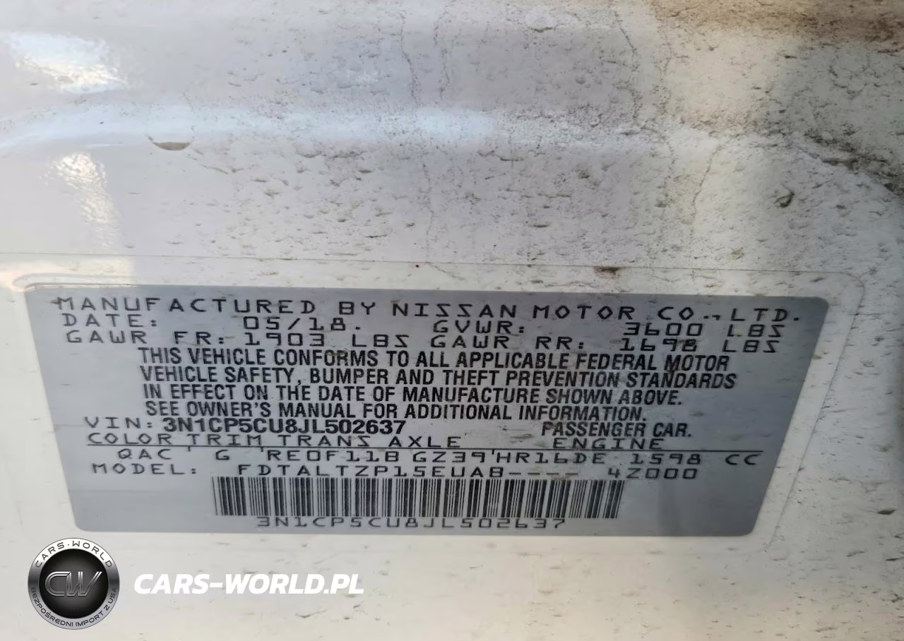 2018 Nissan Kicks Sr VIN:3N1CP5CU8JL502637 - 13
